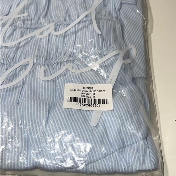 Petal & Pup Linda Midi Dress in Blue Stripe - Medium - Picture 5 of 5